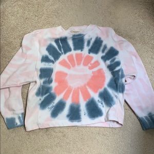 Tie Dye Crop  Sweatshirt